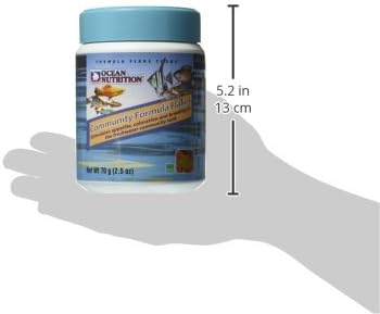 Ocean Nutrition Community Formula Flakes Fish Food - Natural Ingredient Fish Food Flakes for Freshwater Fish - Supports Health & Coloration, Made in USA, 2.5 oz (70 g)