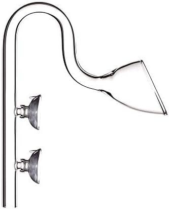 FZONE Aquatic Glass Lily Pipe Outflow with Suctions for Aquarium Plant and Marine Filter 5/8''(16/22mm) Tubing