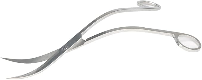 BROPC Stainless Steel Mirror Wave Scissors - 9.8" Aquarium Scissors for Saltwater and Freshwater Plant Trimming and Maintenance