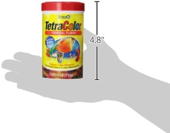 TetraColor Tropical Flakes, Color Boosting Fish Food, Nutritionally Balanced Diet for Tropical Fish, 2.2 oz