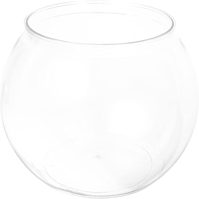 Balacoo Plastic Fish Bowl, Wide Round Terrarium, Unbreakable, Transparent, 24.5cm (LxWxH), for Fish, Home Decoration