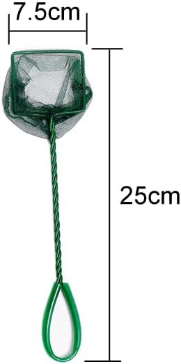 1 Piece 3 Inch Mini Aquarium Fish Net with Plastic Handle Fine Mesh Aquarium Net Long Handle Small Fish Catch Nets for Aquarium Fish Tanks, Green