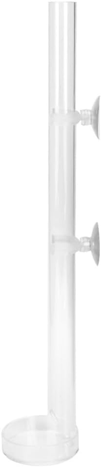 9.84inch Acrylic Aquarium Feeder with Tray Transparent Fish Tank Feeding Tube Leak-Proof Design with Suction Cups for Shrimp and Fish