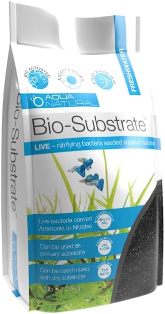 Diamond Black Pearl Bio-Substrate 5lb for Aquariums, Gravel seeded Start up bio Active nitrifying Bacteria 2-4mm
