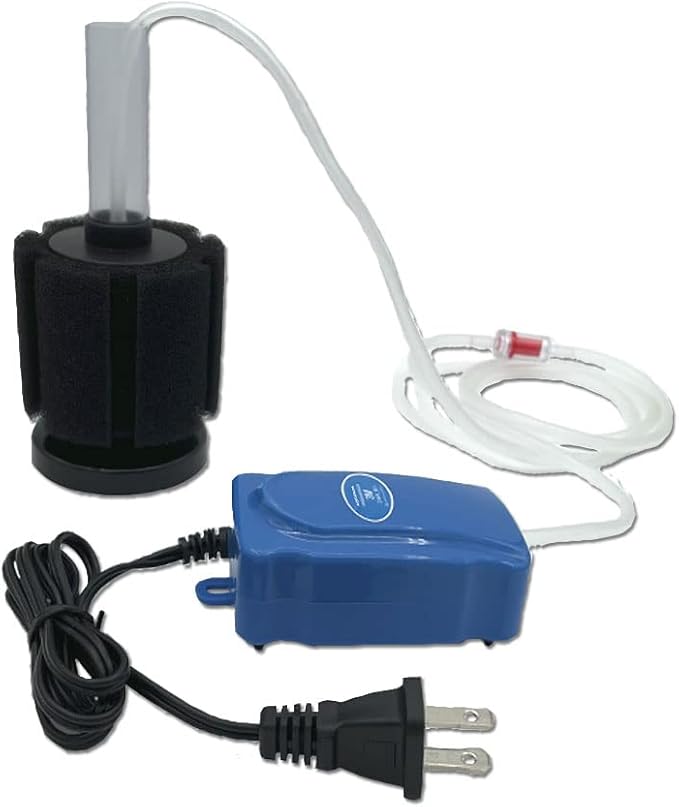 Aquarium Air Pump Kit for 3-20 Gallon Fish Tank, 3W 48GPH Oxygen Aerator for Sponge Filter with Air Stone, Airline Tubing, Check Valve, Hydroponic Air Bubbler Pump