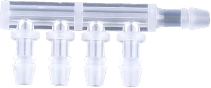 5pcs PP Equal Dia 5-Ways Connector Aquarium Tank Air Pump Hose Joint Garden Irrigation System Pipe Pagoda Joints,3.9mm