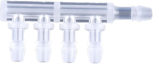 5pcs PP Equal Dia 5-Ways Connector Aquarium Tank Air Pump Hose Joint Garden Irrigation System Pipe Pagoda Joints,3.9mm