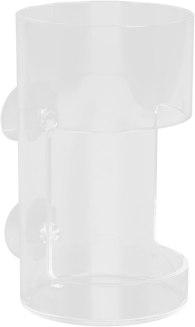 Automatic Fish Feeder for Aquarium with Acrylic Feeding Dish, Suction Cup Tank Shrimp Feeder, Precise Spot Feeding Tool for Betta and Guppy Fish Tanks