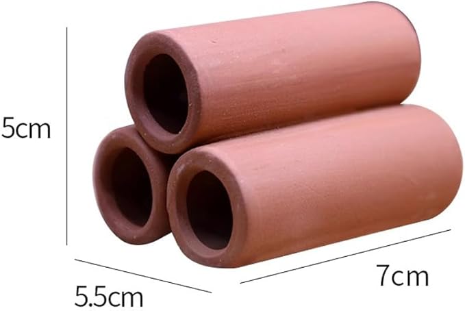 Red Soil, Purple Sand, Fish and Shrimp shelter Holes，Aquarium Decoration，Aquarium Ornament Plastic Fish Tank Decoration for Aquarium Landscape (Red Three Hole jar)
