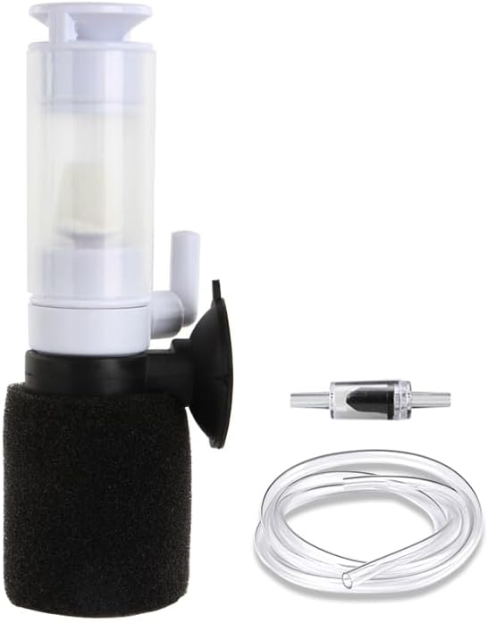 Senzeal Mini Sponge Fish Filter Quiet 3 in 1 Small Aquarium Air Pump Filter for Freshwater Saltwater Small Fish Tank with Check Valve 106cm Airline Tubing