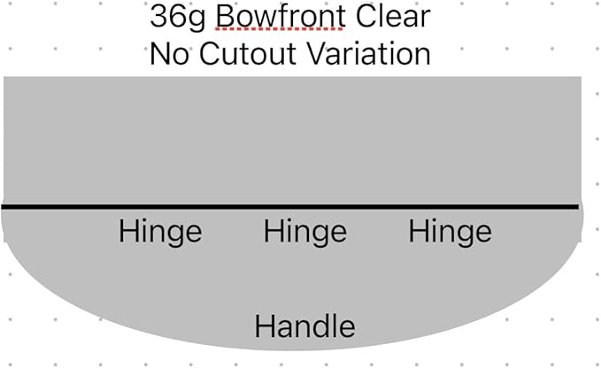 Aquarium Lid 36 Gallon Bow Front 3/16" Clear Polycarbonate. Tank not Included (No Cutout)