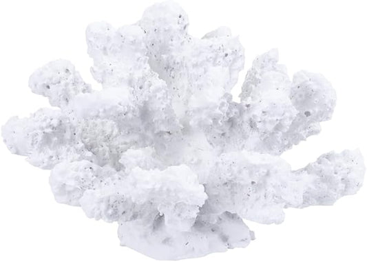 Garneck Artificial Coral Decoration for Aquarium - White Coral Plant as Stylish Underwater Landscape Decoration - Perfect Aquarium Decoration for One