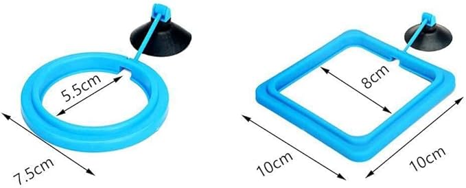 Fish Feeding Ring, Fish Floating Food Feeder with Suction Cup Square Shape Tank Feeder Aquarium Turtle Tank Accessories Food Goldfish, Turtle(Round,Black)