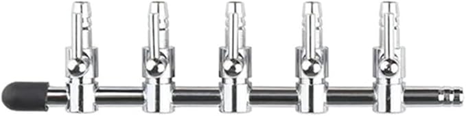 5-Way Air Flow Control Lever Valve with Airline Tubing Connector for Aquarium Fish Tank
