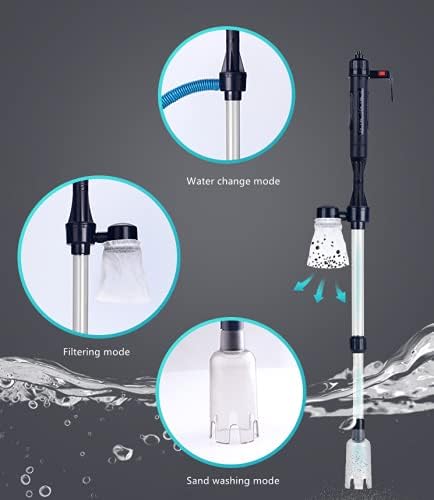 Electric Aquarium Fish Tank Siphon Pump Vacuum Gravel Water Filter Cleaner Pipe for Wash Sand Water Changing Water Shower Absorb Dirt