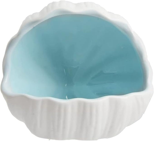 Aquarium Shell Shape Ceramic Fish Tank Cave Decoration, Fish House for Betta Fish Passing or Hiding Safely, Betta Fish Tank 5.1inch (Blue, M)