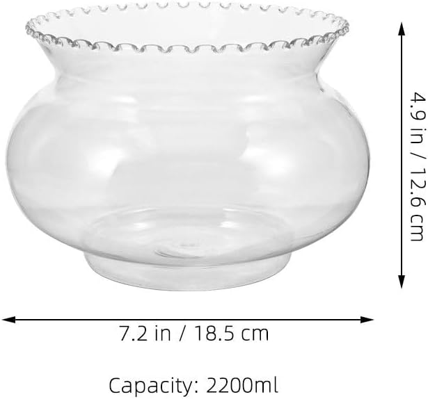Cabilock Small Plastic Fish Bowl 7.28 Inch Clear Round Aquarium Tank for Goldfish Betta Fish Turtle Home Desktop Decor 2200Ml