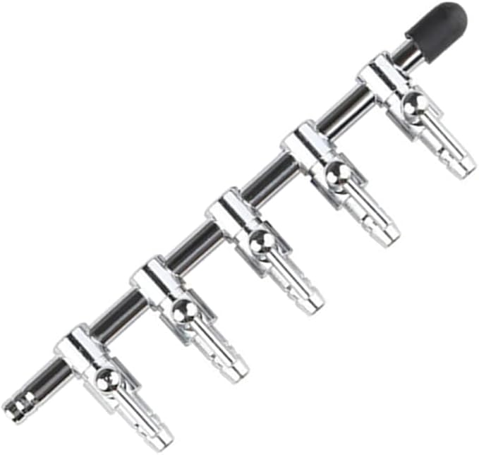 5-Way Air Flow Control Lever Valve with Airline Tubing Connector for Aquarium Fish Tank