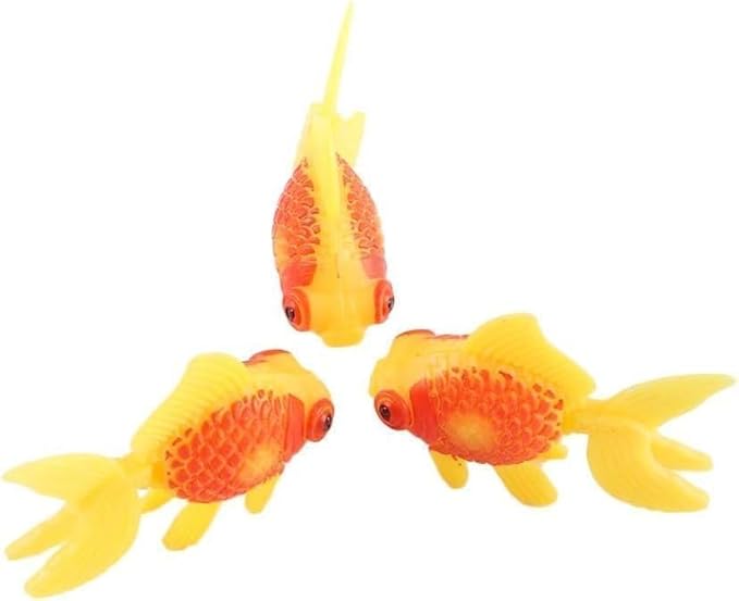 3 Pcs Gold,orange Artificial Aquarium Fishes Fake Fish Plastic Fish Aquarium Moving Fishes Ornament Decoration Orange Goldfish for Aquarium Fish Tank Aquarium Décor Thematic Ornaments,Aquarium Décor
