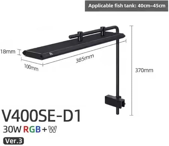 Week Aqua V Series Button Control Pendant Style Aquarium Fish Tank Freshwater Plant LED Light (V400SE-D1)