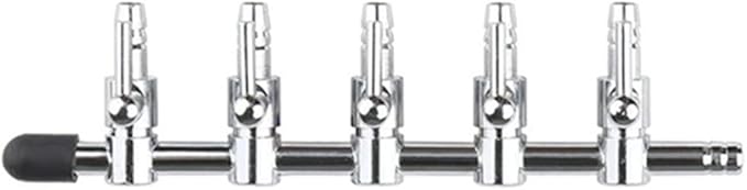 Aquarium Fish Tank Air Flow Control Lever Pump 5 Way Inline Manifold Air Flow Pump Tubing Splitter Lever Control Valve 3-Pack