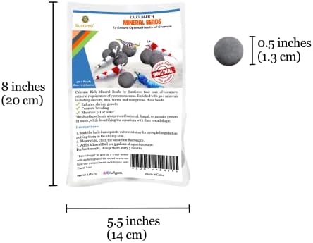 SunGrow Catappa Leaves and Calcium Balls for Shrimps, Water Conditioner for Clear Water, Improves Overall Well-Being, Vibrant Colors, Stronger Exoskeleton, 10 Pcs Each