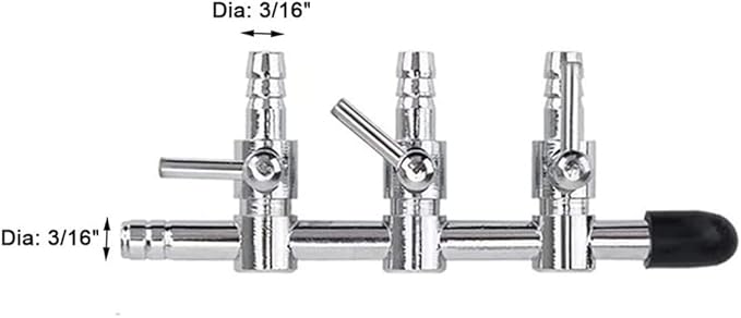 3-Way Aquarium Air Flow Control Lever Valve Distributor Splitter Pump Accessories 2Pcs