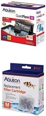 Aqueon QuietFlow LED PRO Aquarium Power Filter, Size 10 Bundle