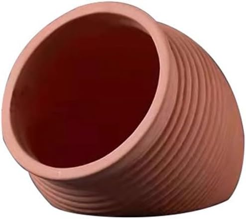 Red Soil, Purple Sand, Fish and Shrimp shelter Holes，Aquarium Decoration，Aquarium Ornament Plastic Fish Tank Decoration for Aquarium Landscape (Small Striped red Earth Shrimp House), ZY-3005
