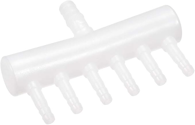 uxcell 8mm to 4mm 6 Way Aquarium Air Line Tubing Splitter Connector Fish Tank Plastic Air Flow Divider Oxygen Splitter Lever Valve