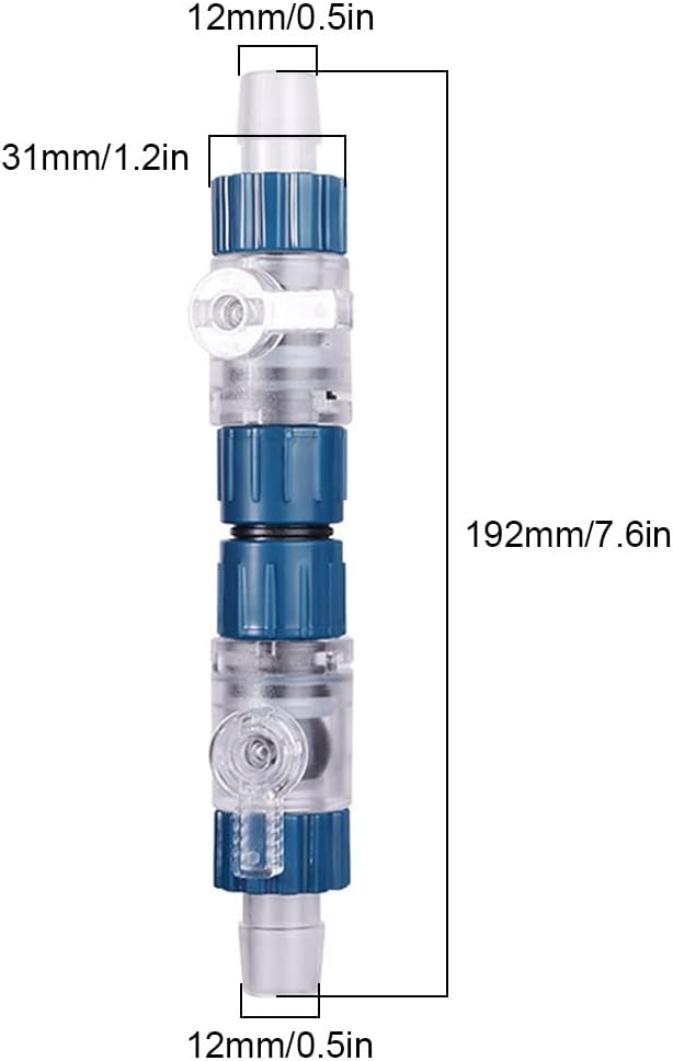 MiOYOOW Aquarium Hose Valve, Fish Tank Hose Connector Fishbowl Water Flow Control Valve with Quick Release Handle for Aquariums Fish Tanks