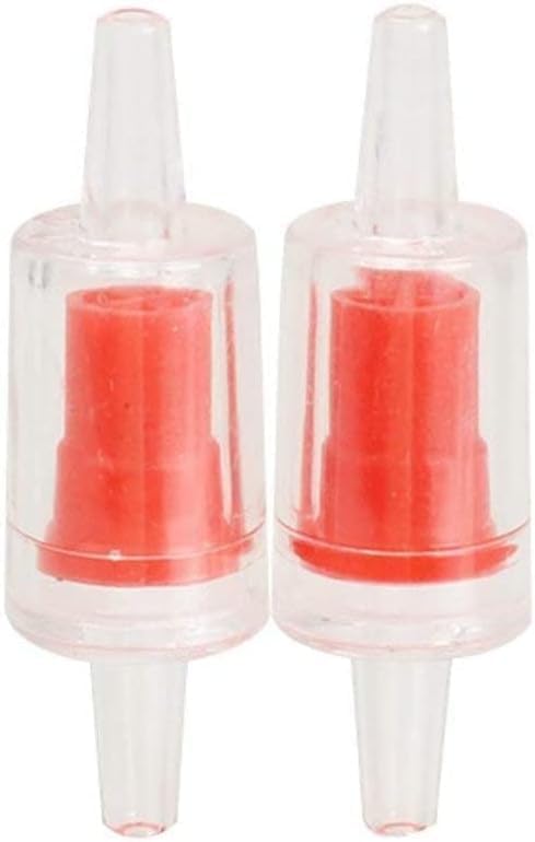 2Pcs Red Backflow Prevention Valve Aquarium Check Bubble Air Pump Valve for Fish Tank Aquarium Air Pump Accessories