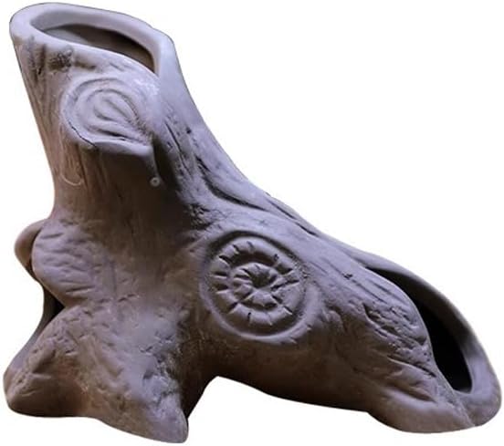 Red Soil, Purple Sand, Fish and Shrimp shelter Holes，Aquarium Decoration，Aquarium Ornament Plastic Fish Tank Decoration for Aquarium Landscape (Purple Sand Trunk Tree Stump), ZY-3005