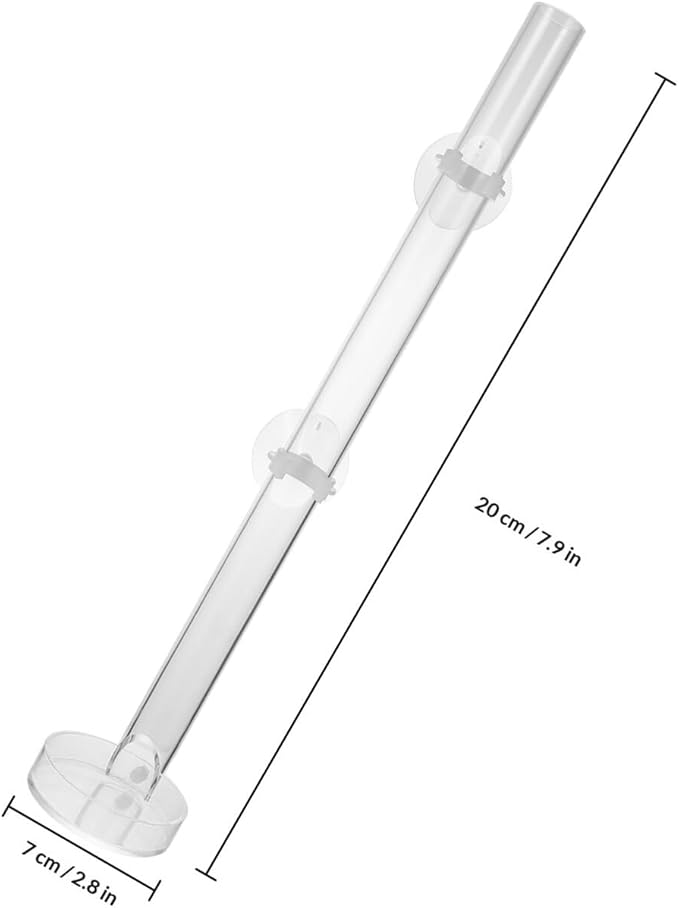 LALAFINA Aquarium Fish Feeder Tube with Sucker and Tray 20cm Acrylic Fish Tank Feeding Tool Automatic Food Dispenser for Aquarium Use