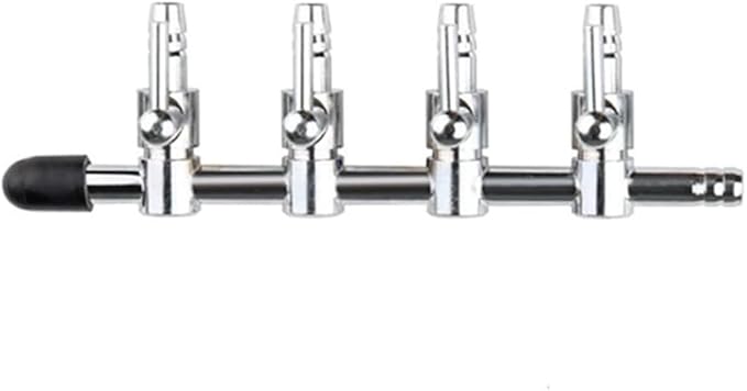 2Pcs 4-Way Air Flow Control Lever Valve with Airline Tubing Connector for Aquarium