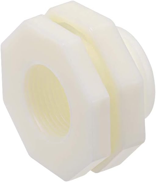 uxcell ABS Bulkhead Tank Fitting Adapter for Rain Bucket Aquariums Water Tanks Ponds G3/4 Female 6Pcs