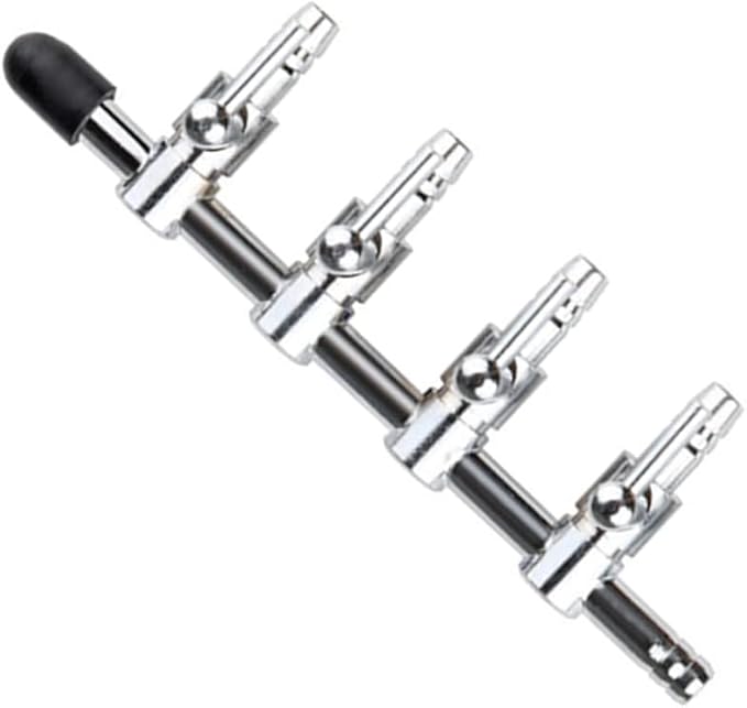 2Pcs 4-Way Air Flow Control Lever Valve with Airline Tubing Connector for Aquarium