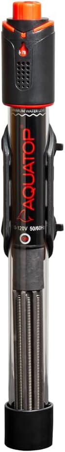 Aquatop 100W GH PRO Submersible Quartz Aquarium Heater – Adjustable Temperature Control, Durable Quartz Glass, Ideal for Freshwater & Marine Fish Tanks Up to 30 Gallons, GHPRO-100W