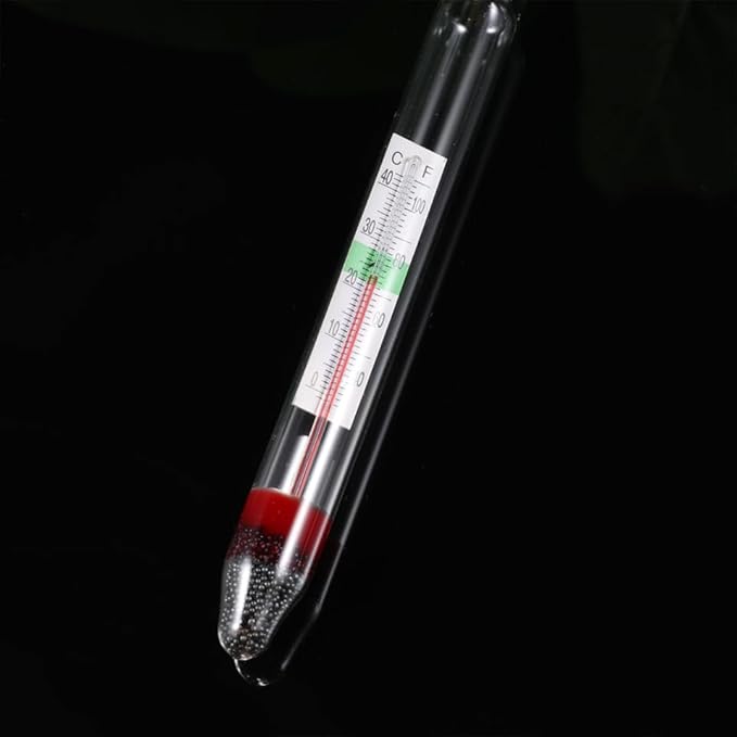 balacoo 4 Pcs Aquarium Hydrometer with Thermometer for Fish Tank Saltwater Salinity Measurement Floating Accurate Areometer 7.87In