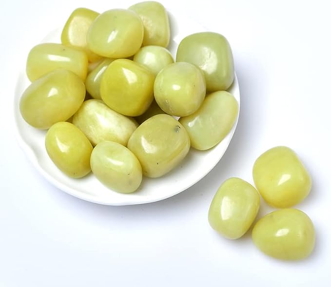 Natural Crystal Rolling Stone 27 Color Gravel Specimen Square Polished Stone Aquarium Fish Tank Home Decor,Lemon Jade,100g