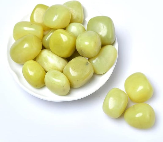 Natural Crystal Rolling Stone 27 Color Gravel Specimen Square Polished Stone Aquarium Fish Tank Home Decor,Lemon Jade,50g