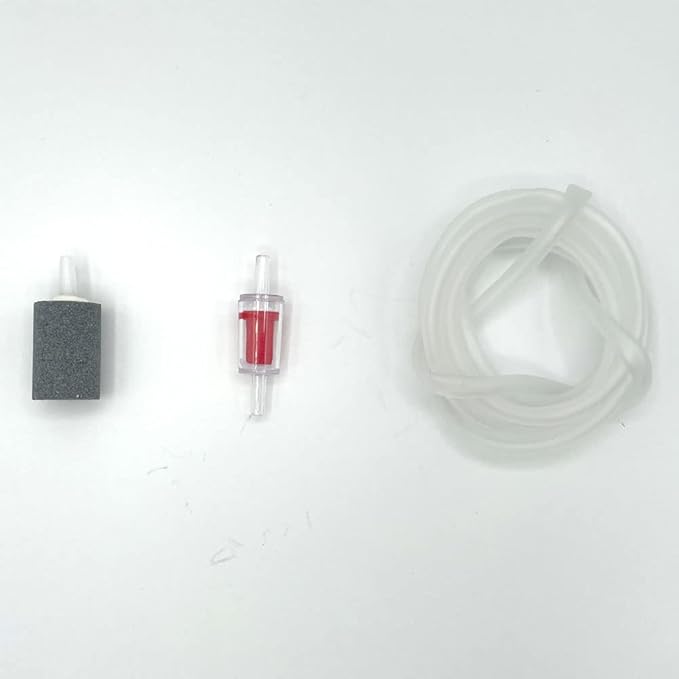 Aquarium Air Pump Kit for 3-20 Gallon Fish Tank, 3W 48GPH Oxygen Aerator for Sponge Filter with Air Stone, Airline Tubing, Check Valve, Hydroponic Air Bubbler Pump