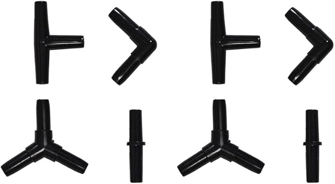ALEGI 25 Feet 3/16 Inch Standard Aquarium Silicone Airline Tubing with Air Stones, Check Valves, Suction Cups and Connectors for Fish Tank, Hydroponics (Black)