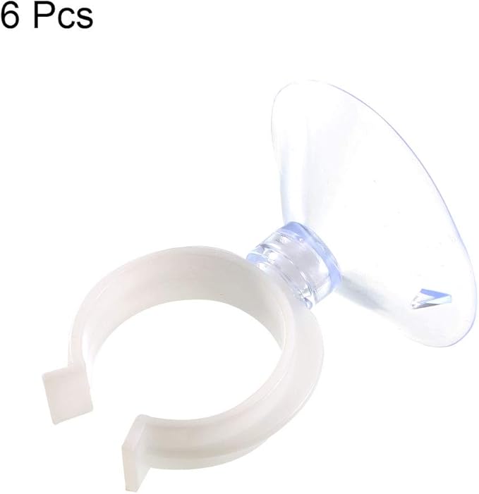 uxcell Aquarium Suction Cup Clips Airline Tube Holders Clamps for Fish Tank Clear 24mm 6Pcs