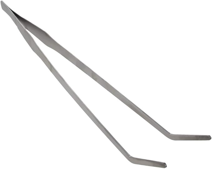 Utoolmart Aquarium Plant Tweezer, Stainless Steel Curved Tweezer, 38cm, for Fish Tank Plant Aquascape Tools, Feeding Tongs, 1 Pcs
