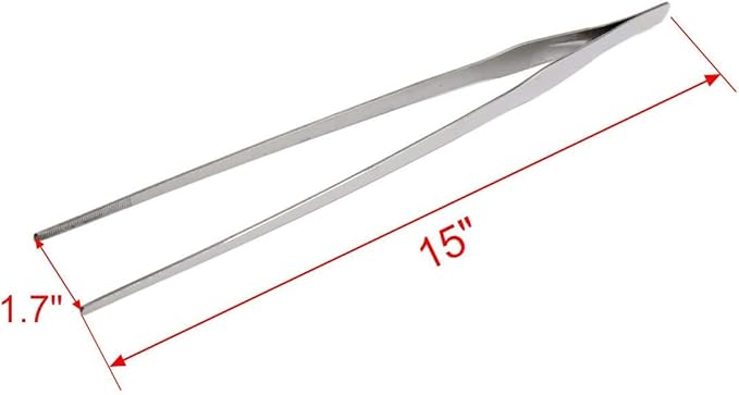 Utoolmart Aquarium Plant Tweezer, Stainless Steel Straight Tweezer, Aquarium Tweezers Extra Long 38cm, for Fish Tank Plant Aquascape Tools, Feeding Tongs, 1 Pcs