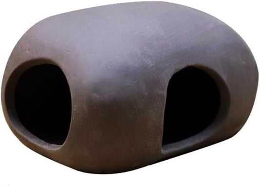 Red Soil, Purple Sand, Fish and Shrimp shelter Holes，Aquarium Decoration，Aquarium Ornament Plastic Fish Tank Decoration for Aquarium Landscape (Purple Sand Double Hole Round jar)