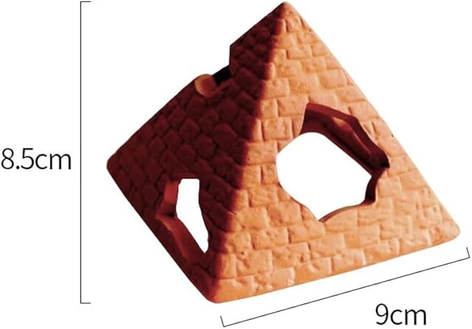 Red Soil, Purple Sand, Fish and Shrimp shelter Holes，Aquarium Decoration，Aquarium Ornament Plastic Fish Tank Decoration for Aquarium Landscape (Pyramid)
