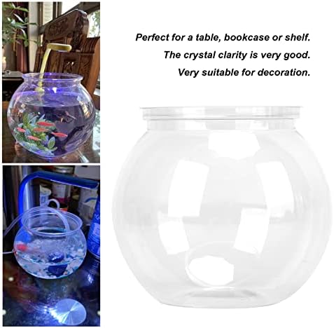 Mini Aquarium 1.5 Gallon Transparent Plastic Desktop Bookshelf Size 6 Inch Diameter for Betta Fish Lovers Clear Compact Avoiding Overcrowding in Apartments