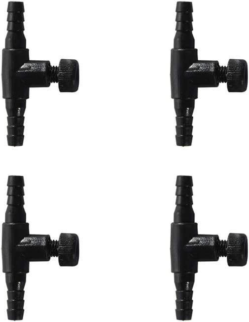 JIH Aquarium 50 Feet Standard 3/16" Black Flexible Airline Tubing with Black Plastic Connectors for Fish Tank,Terrariums, and Hydroponics